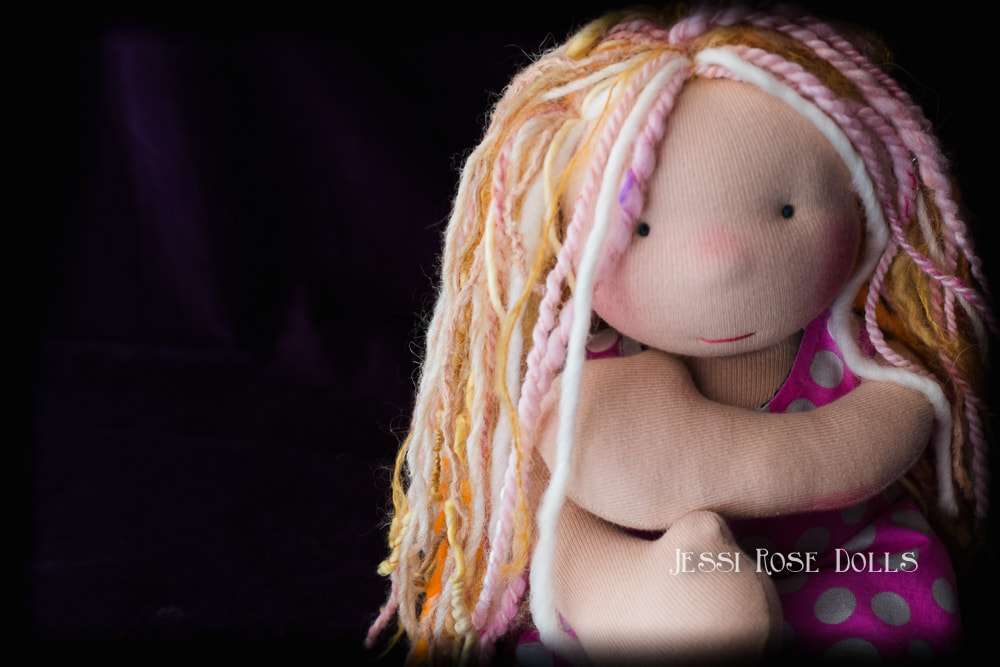 sparkle pink waldorf doll